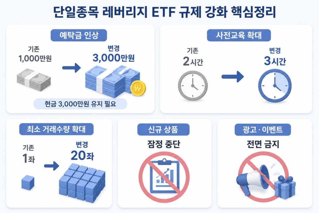 단일종목 레버리지 etf 투자 규제 강화에 대한 요약

