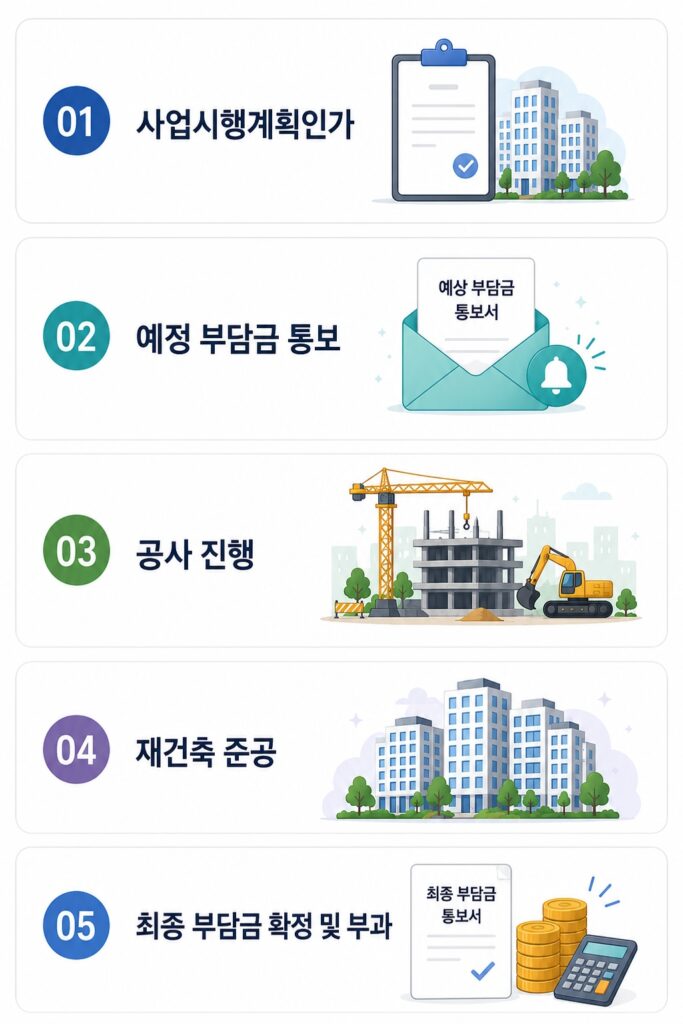 재건축부담금이 통보되는 과정을 안내하는 그림